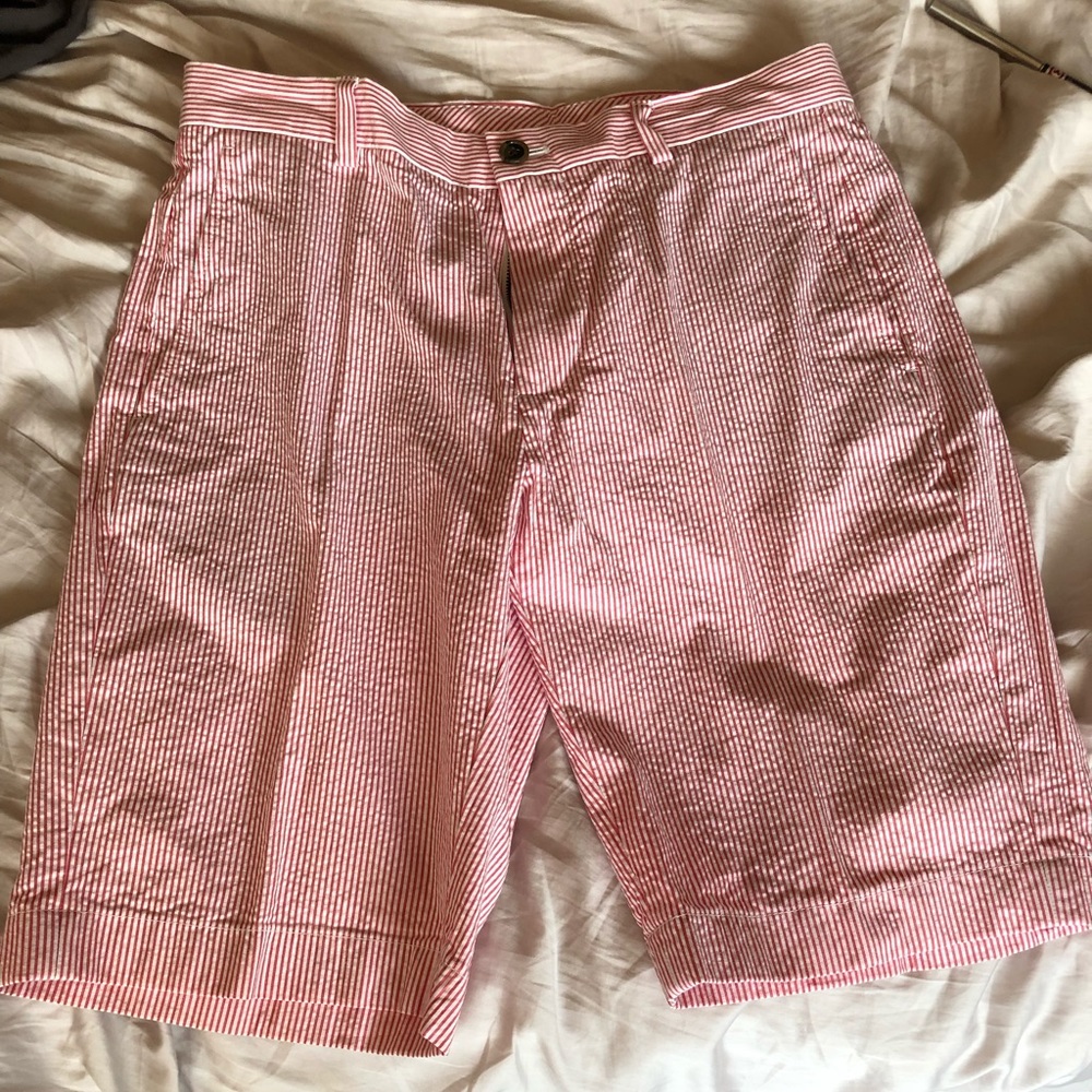 Brooks Brothers Red Seersucker Shorts Waist 31